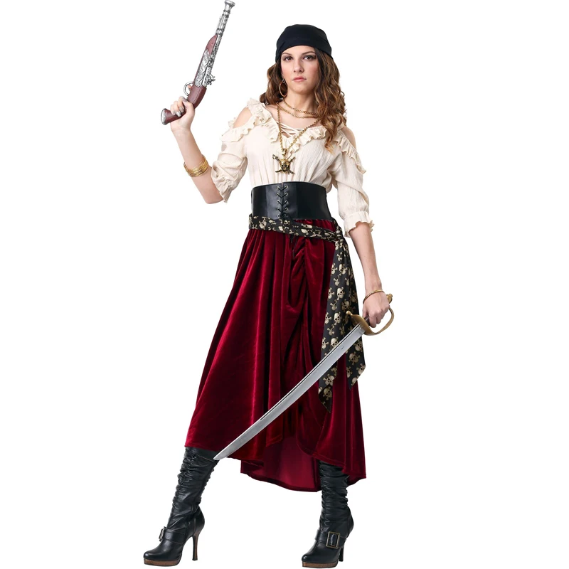 Lady Karneval Halloween Karipski Pirati Odijelo Top Suknja Elizabeth Odijelo Cosplay Neobično večernja Haljina Slika  0
