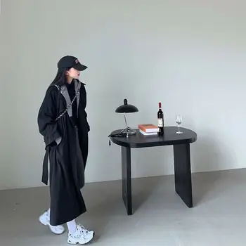 Ветровка jakna za žene uredan 2021 hit boja je srednje dužine korejski crna casual proljeće-осеннее kaput gotička ženska duga jakna