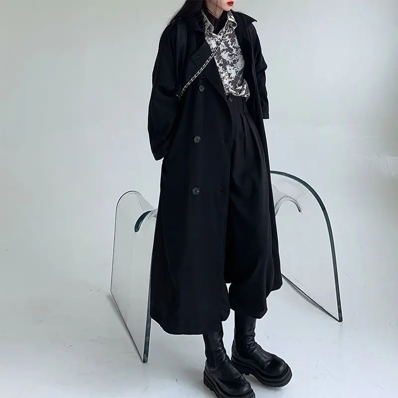 Ветровка jakna za žene uredan 2021 hit boja je srednje dužine korejski crna casual proljeće-осеннее kaput gotička ženska duga jakna Slika  2