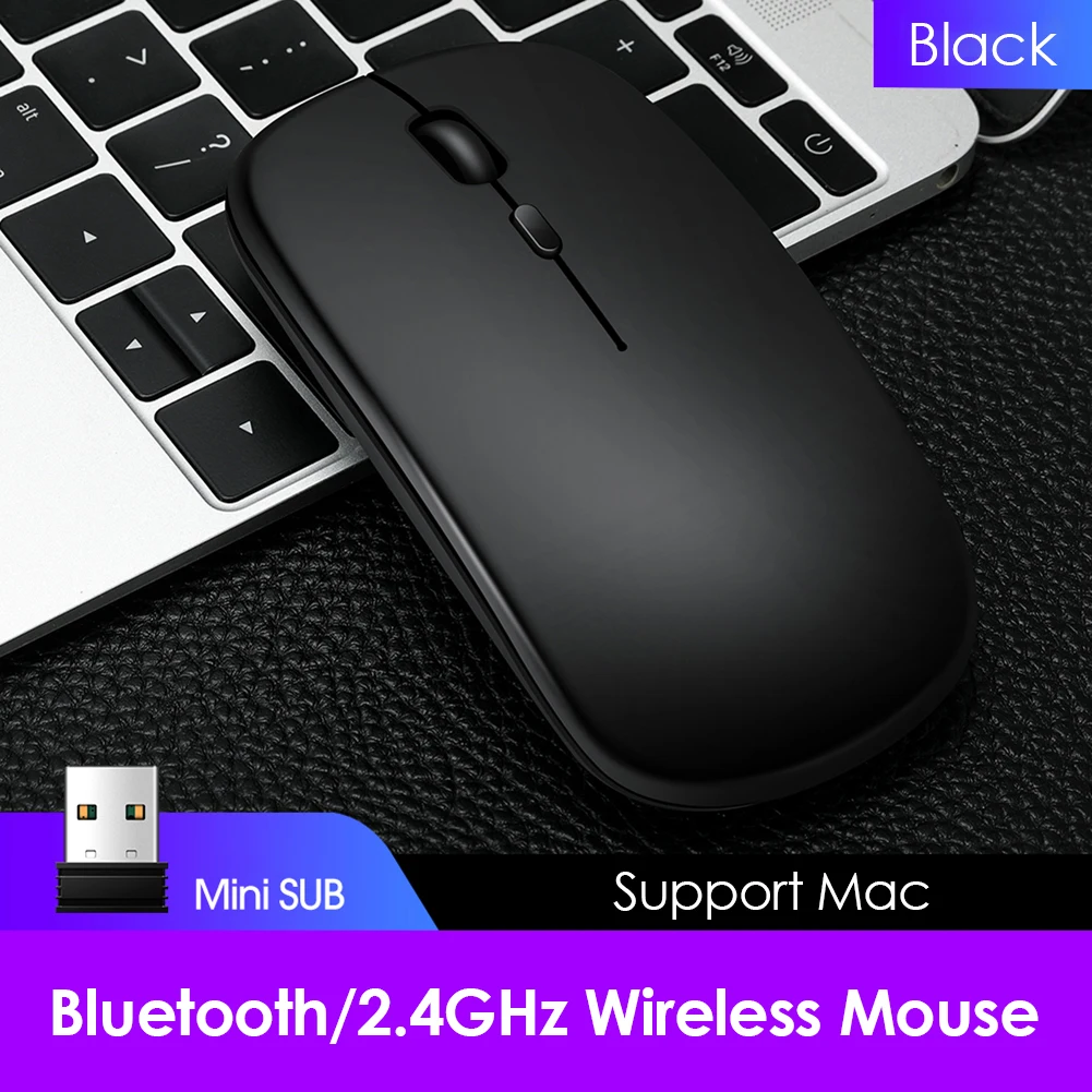2,4 Ghz Bežična + Bluetooth-kompatibilna Magic Miš Двухрежимная USB - Punjiva Optički Miš za Desktop Notebook PC Računalo Slika  2