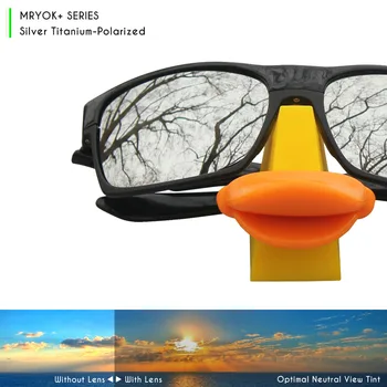 Mryok+ POLARIZOVANA Izmjenjive leće na otpornost na morsku vodu za sunčane naočale Oakley Fast Jacket XL Titanium Srebrna