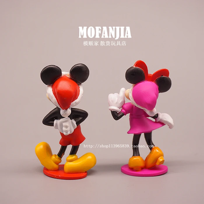 Figurice iz Disney crtića S Božića Mickey Mouse Minnie Mouse 2 kom. torta Dekoracija Dekoracija Stola Figurica Model Igračku Dječji dar Slika  4