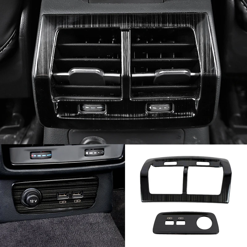 Za Audi Q3 F3 2019 2020 Pribor Okvir naslona za ruke Vozila Stražnji Izlaz Klima uređaja Poklopac Kućišta Završiti Unutarnje Letvice USB-Ploča Slika  2