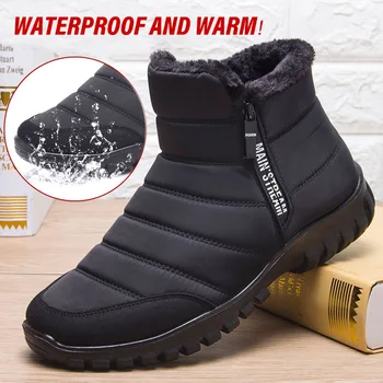 Zimske cipele Muške Vodootporne Zimske muške cipele na ravnim potplatima Svakodnevni zimska obuća Čizme za žene Plus Size Par cipela