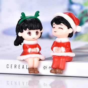 Božićni Ljubavnik Par Modela Figurica DIY Minijaturni Bonsai Božićni Dekor Krajolik