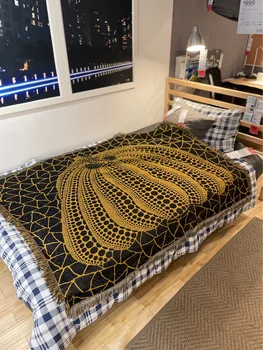 Japanska Umjetnost Pumkin Pamuk Deke sa po cijeloj površini Kreveta Prekrivač za kauč Deka Home Dekor Tepih
