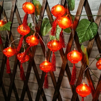 10LED 2022 Kineska Nova Godina Crvena Lampa Ukras Za Dom Proljetni Festival Odmor Potrepštine Izgled Žarulje Svjetla Svečanoj Atmosferi