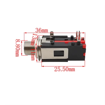 5pcs 6,35 mm 3-pinski Konektor za аудионаушников Priključak za stereo slušalica Priključak za pričvršćivanje na ploči s maticom