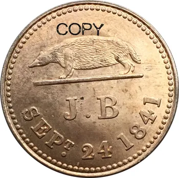 Sarawak 1 Кепинг 1841 James Brooke Raja Crveni bakar kopiju novčić