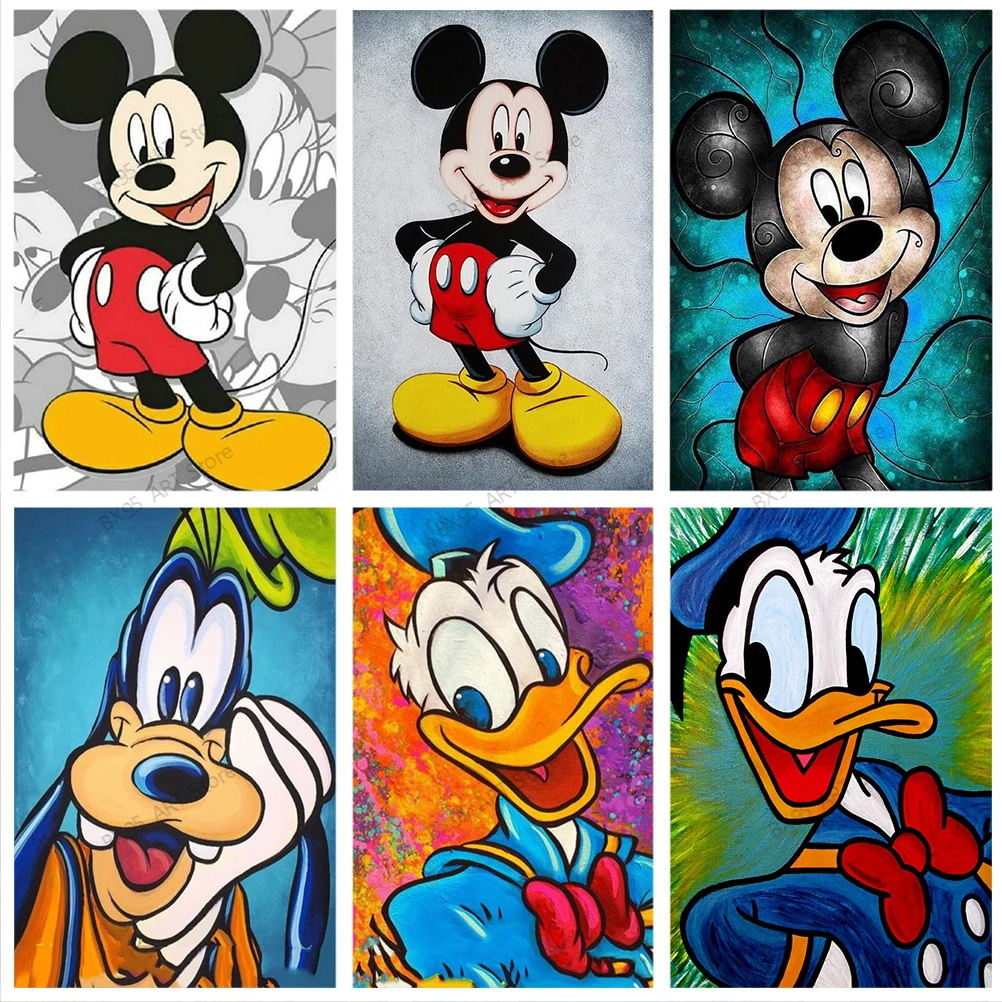 Disney Diamond Slikarstvo Crtani Setovi za križićima Mickey Mouse i Donald Duck Diamond Vez Mozaik Dječji Dar za uređenje doma Slika  1
