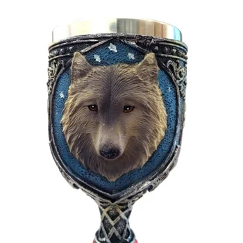 Personalizirane dvostruka kup волчьей glavom kupa od nehrđajućeg čelika спиртовое staklo home stol šalicu kuhinja kućni ukras