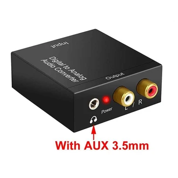 Prijenosni 3,5 Mm Konektor Za Koaksijalni Audio Dekoder Pojačalo Fiber-Optički Digitalni Analogni Audio Aux Rca L / R Pretvarač Spdif Digitalni
