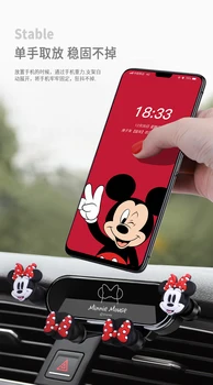 Disney Mickey Minnie Mouse Auto Držač Telefona Traka Auto-Dovod Zraka Anime Mobilni Nosač Univerzalni Navigacija Гравитационный Držač Kawai