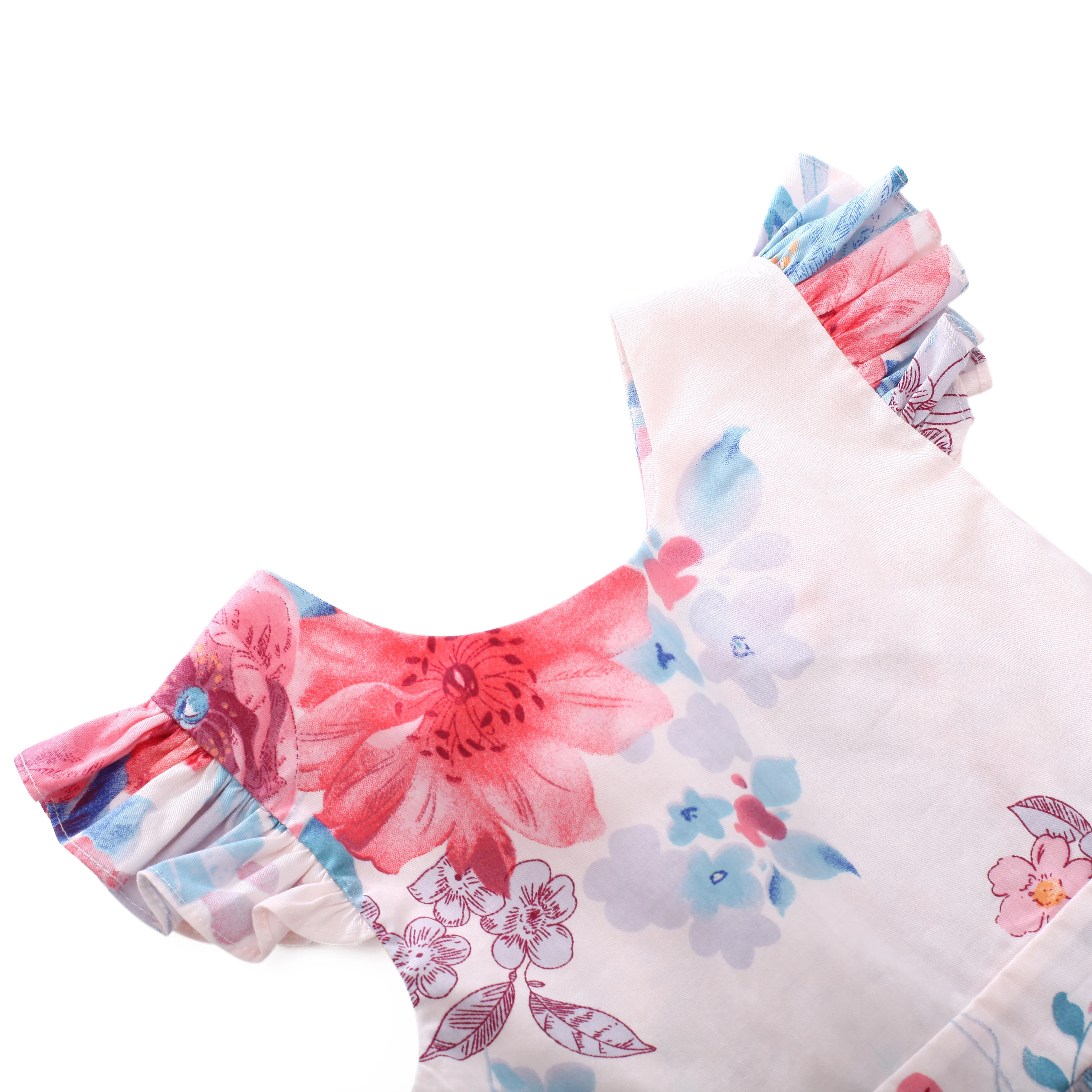 Flofallzique Za djevojčice Ljetni Cvjetni Berba pamučne vrećice s laticama i podesivim čvorova straga Haljina Princeze za djecu od 1 do 8 godina Slika  2