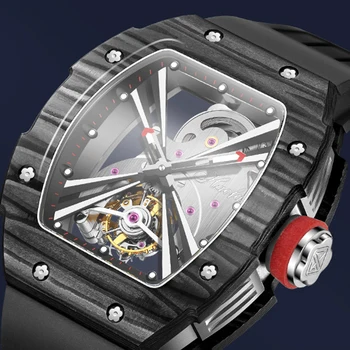 Tourbillon luksuznih satova za muškarce dizajn brand poznat HAOFA kostur sat safir vodootporan 21 dragulj gumeni remen sjajni