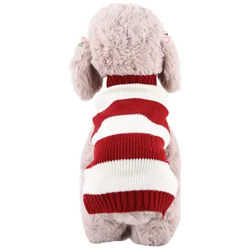 Novi prugasti džemper za pse Zima topla odjeća za kućne ljubimce za malu srednjih pasa Chihuahua Mačka Kaput Jakna Odijelo štene Odjeća za kućne ljubimce