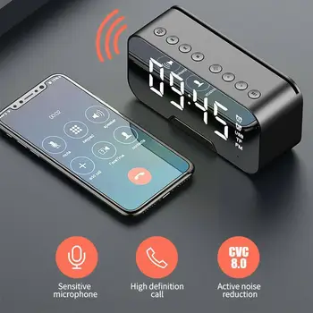 Bežični Zvučnik Bluetooth Multifunkcijski Sat Za Alarm Sat Stolno Ogledalo Fm Radio Kozmetički Elektronski Sat Digitalni Alarm Je Le V3q1
