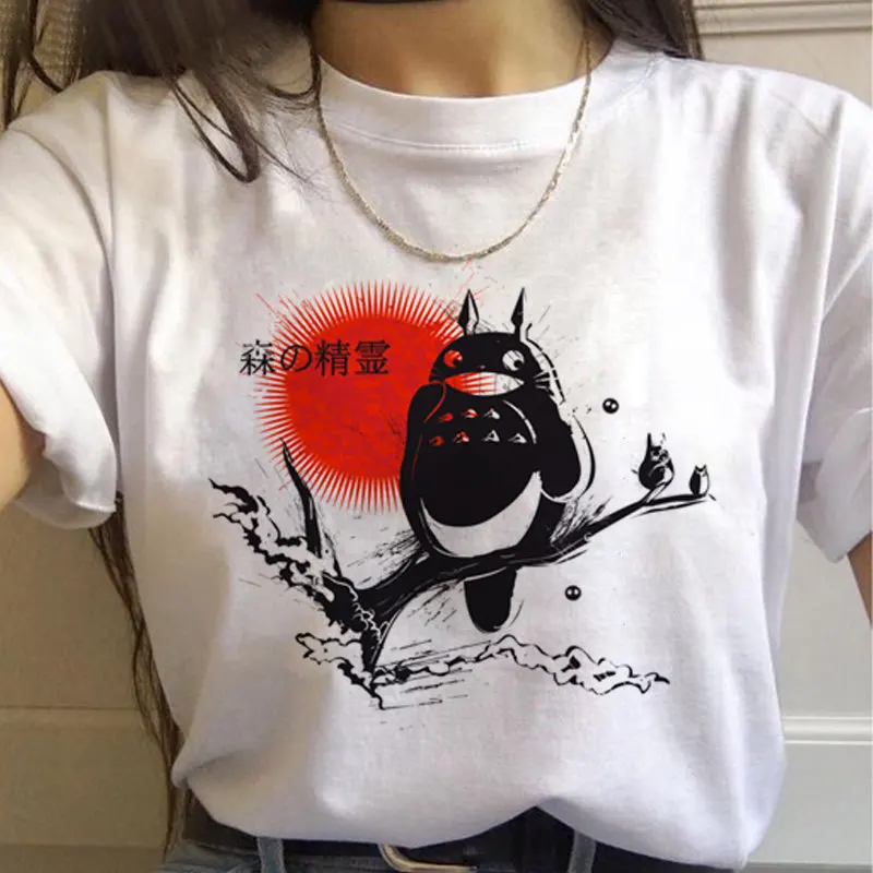 Moda Totoro Studio Гибли t-Shirt Ženska japanski vrt odjeća majica s uzorkom Miyazaki Hayao Харадзюку Kawai Godina casual top Slika  1
