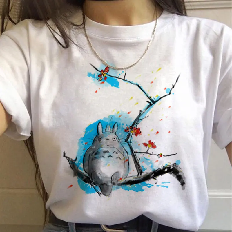 Moda Totoro Studio Гибли t-Shirt Ženska japanski vrt odjeća majica s uzorkom Miyazaki Hayao Харадзюку Kawai Godina casual top Slika  2