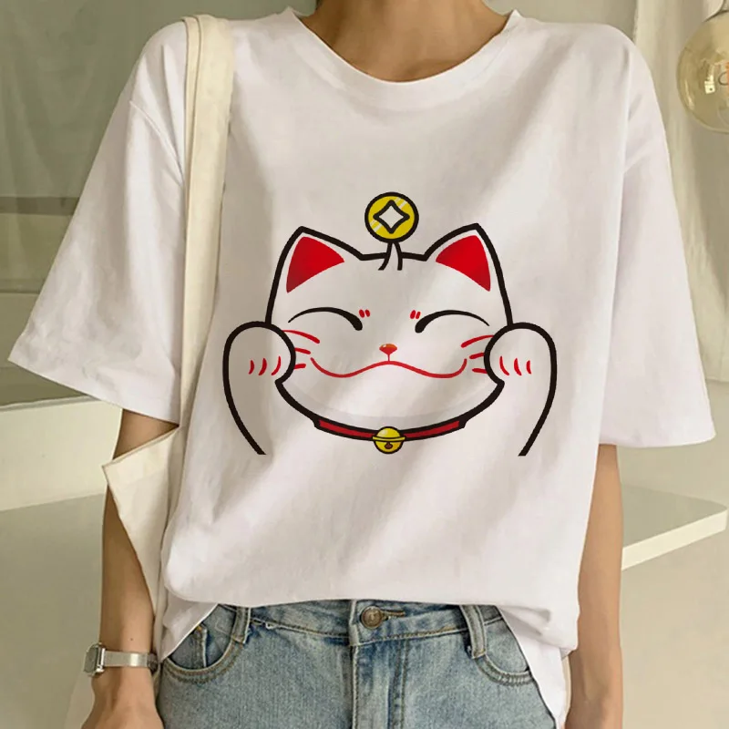 Sushi Mačka Crtani Slatka print ženska t-shirt Ženska t-shirt 2021 ljeto Harajuku 90 - ih za djevojčice majice kratkih rukava Dama mujer Slika  1