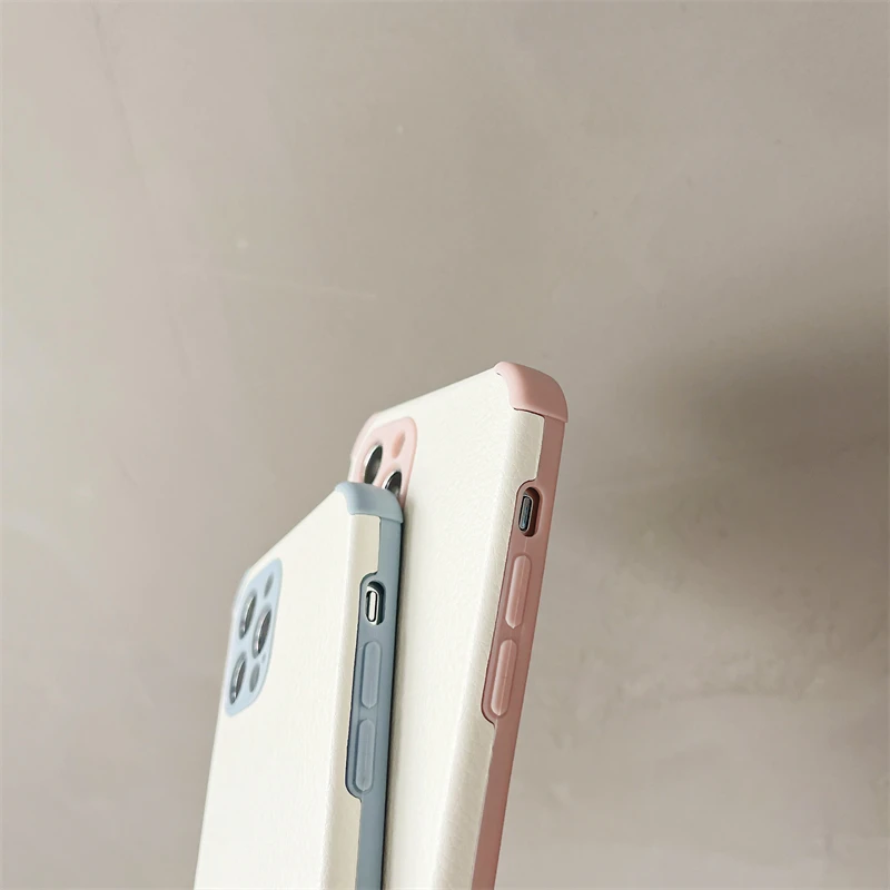 Jednostavan torbica za mobilni telefon za iPhone 11 12 Mini Pro XS Max X XR 6 7 8 6S Plus SE 2020 Nove navlake Mekana ljuska Monotono u boji i poklopac Slika  2