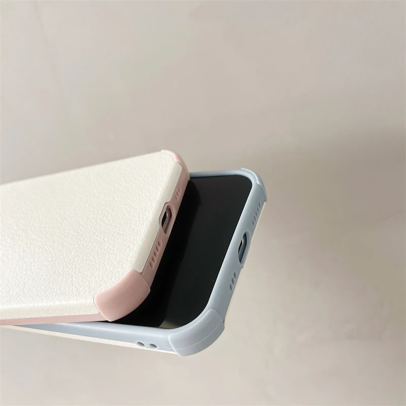 Jednostavan torbica za mobilni telefon za iPhone 11 12 Mini Pro XS Max X XR 6 7 8 6S Plus SE 2020 Nove navlake Mekana ljuska Monotono u boji i poklopac Slika  3