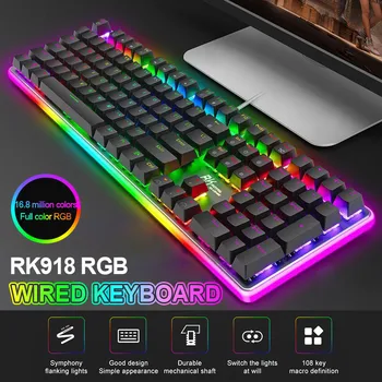 Royal Kludge RK918 Однорежимная RGB Žična Mehanička Tipkovnica Igra Bežična Bluetooth veze Za Microsoft Office 2019 Za prijenosna RAČUNALA