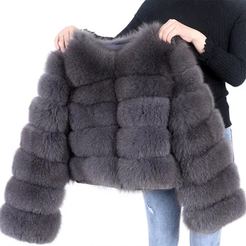 Ženski zimski kaput 2021 Funky Nova Prirodna kaput od prirodnih лисьего krzna Donje kaput Prsluk Jakne Uklanjanje vrećice odjeće