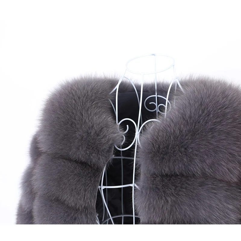 Ženski zimski kaput 2021 Funky Nova Prirodna kaput od prirodnih лисьего krzna Donje kaput Prsluk Jakne Uklanjanje vrećice odjeće Slika  2