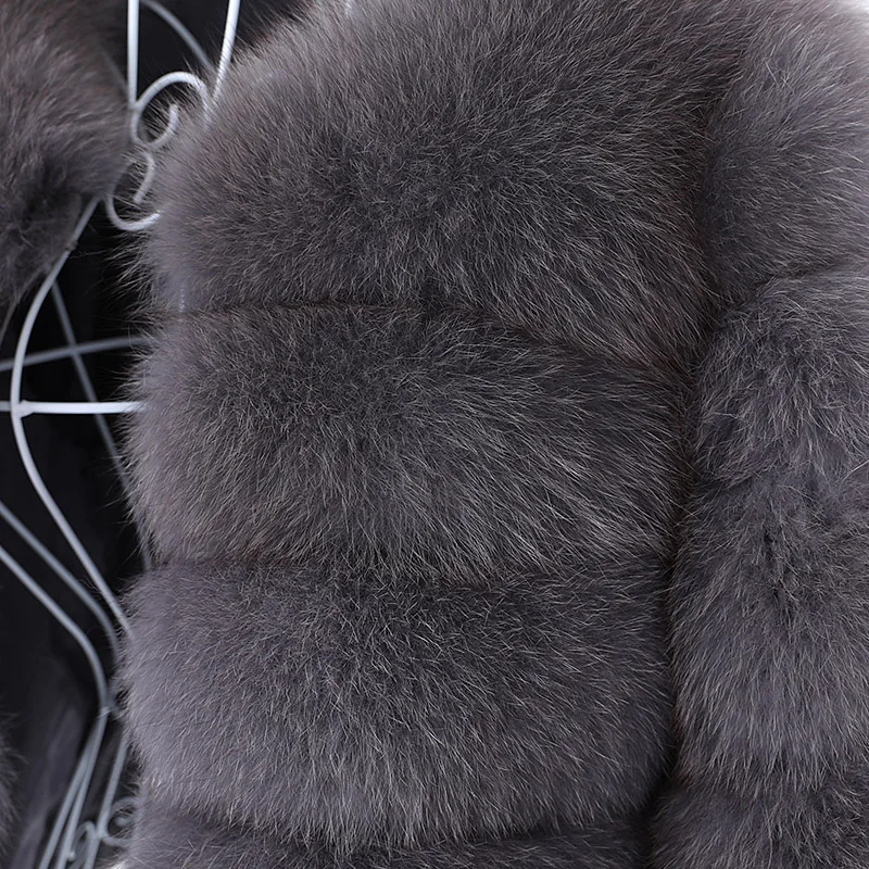 Ženski zimski kaput 2021 Funky Nova Prirodna kaput od prirodnih лисьего krzna Donje kaput Prsluk Jakne Uklanjanje vrećice odjeće Slika  3