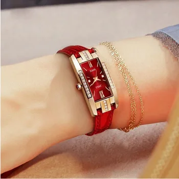 Satovi Modni Trg Ženske kvarcni sat sa zelenim dial Jednostavne luksuznih satova s rešetkom od ružičastog zlata