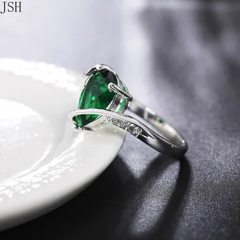 Veleprodaja Srebro Zaručnički prsten Prekrasan Cirkon CRYSTAL Vjenčanje sijelo za žene i ženske prstenove boja nakit topla nice , LR031