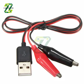 58 CM Aligator Test Cilps NA USB Priključak Adaptera za Napajanje Prilagodnik izmjeničnog napona Kabel Crveni i Crni