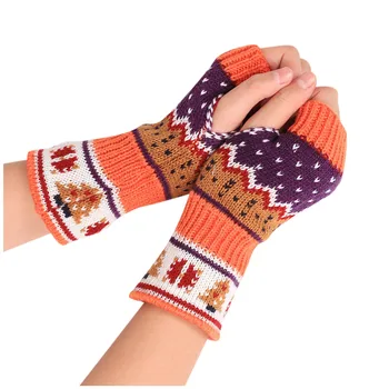 Božićni Rukavice Ženske Rukavice Bez prstiju, Bez prstiju Ženske vunene tople zimske Rukavice Za ruke i zapešća Tople Rukavice Rukavice