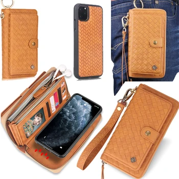 Torbica-novčanik zatvarač za iPhone 12 11 Mini Pro XS Max SE 2020 8 7 Plus Kožna torbica-novčanik za Samsung Note 20 Ultra S20 S10 S9 S8