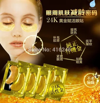 Zlatna maska za oko 40 kom.=20 paketića Zlatna kristalna kolagen maska za oči protiv tamnih krugova Hidratantni terapije maska za oči s hijaluronske kiseline