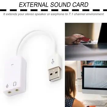 Vanjska Zvučna kartica USB 3D Virtualni 7.1-kanalni Audio Adapter Zvučne Kartice Plug and Play Za Desktop PC Laptop.