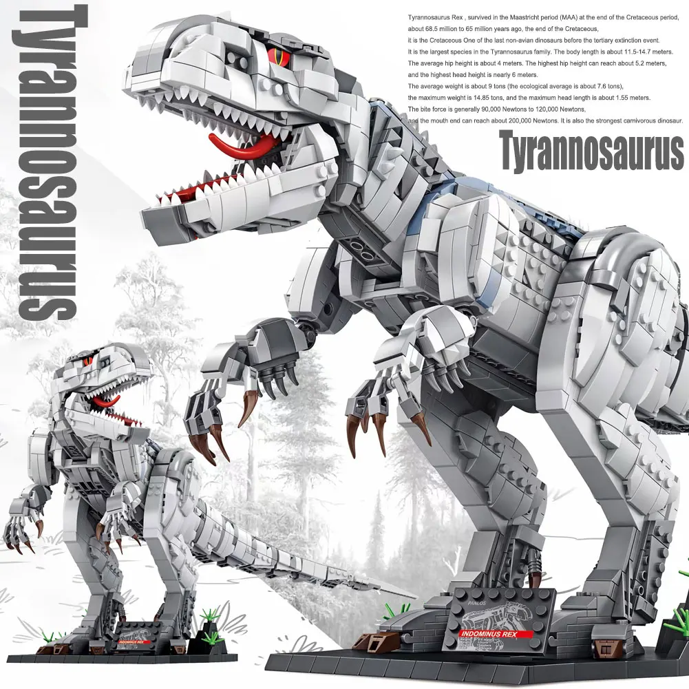 BZDA Svijet dinosaura jurske Film Мозазавр индоминус Rex Model Ukras Ideje Gradivni Blokovi Za Dječake, Toys Darove na Noć vještica Slika  0