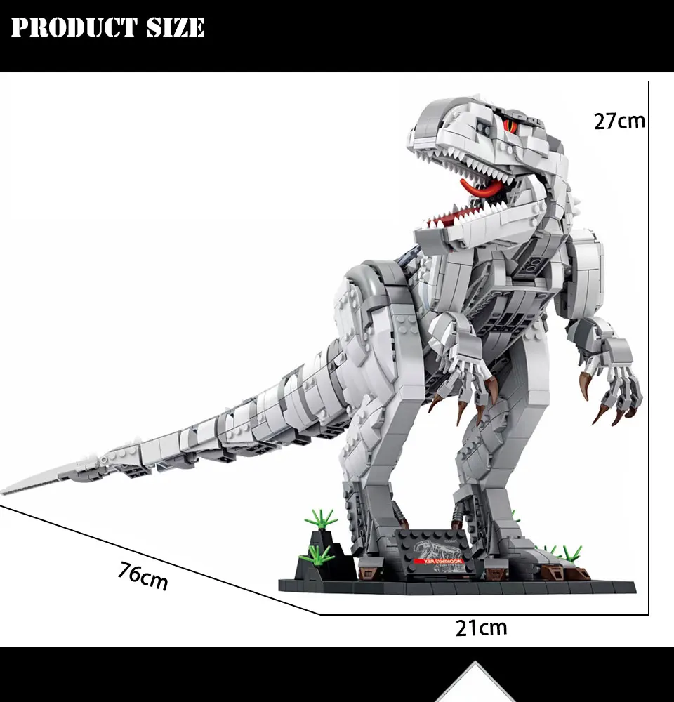 BZDA Svijet dinosaura jurske Film Мозазавр индоминус Rex Model Ukras Ideje Gradivni Blokovi Za Dječake, Toys Darove na Noć vještica Slika  1