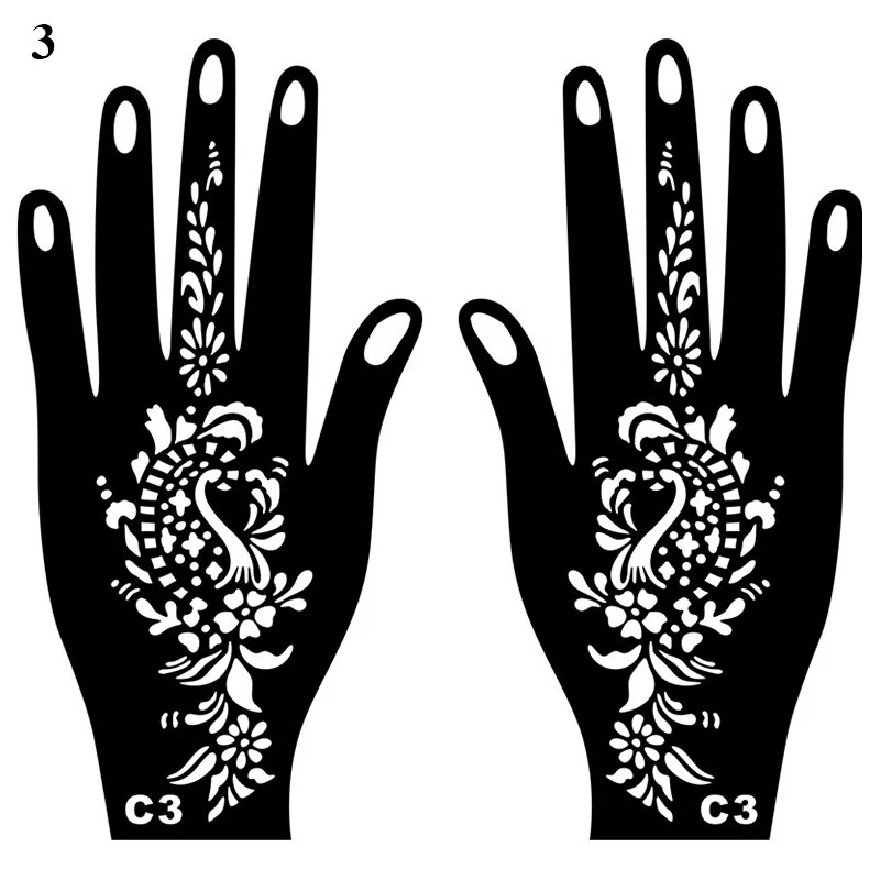 Profesionalni Matrica Kane Privremena Tetovaža Za Ruke Body Art Naljepnica Predložak Vjenčanje Alat Indija Cvijet Matrica za Tetoviranje Slika  2