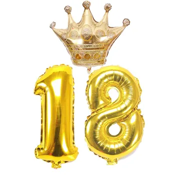10 16 18 20 30 40 50 60 70 80 Godina dijete Odrasla osoba proslava rođendana zlatna kruna Broj balona skup godišnjice ukrasa Isporuke