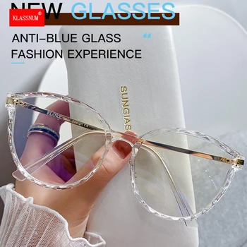 Trendi Naočale s anti-plavom svjetlošću Ženske računala Naočale Dizajnerske Naočale za mačji oka Naočale Dama Bistra Optički okvira za naočale, Novi