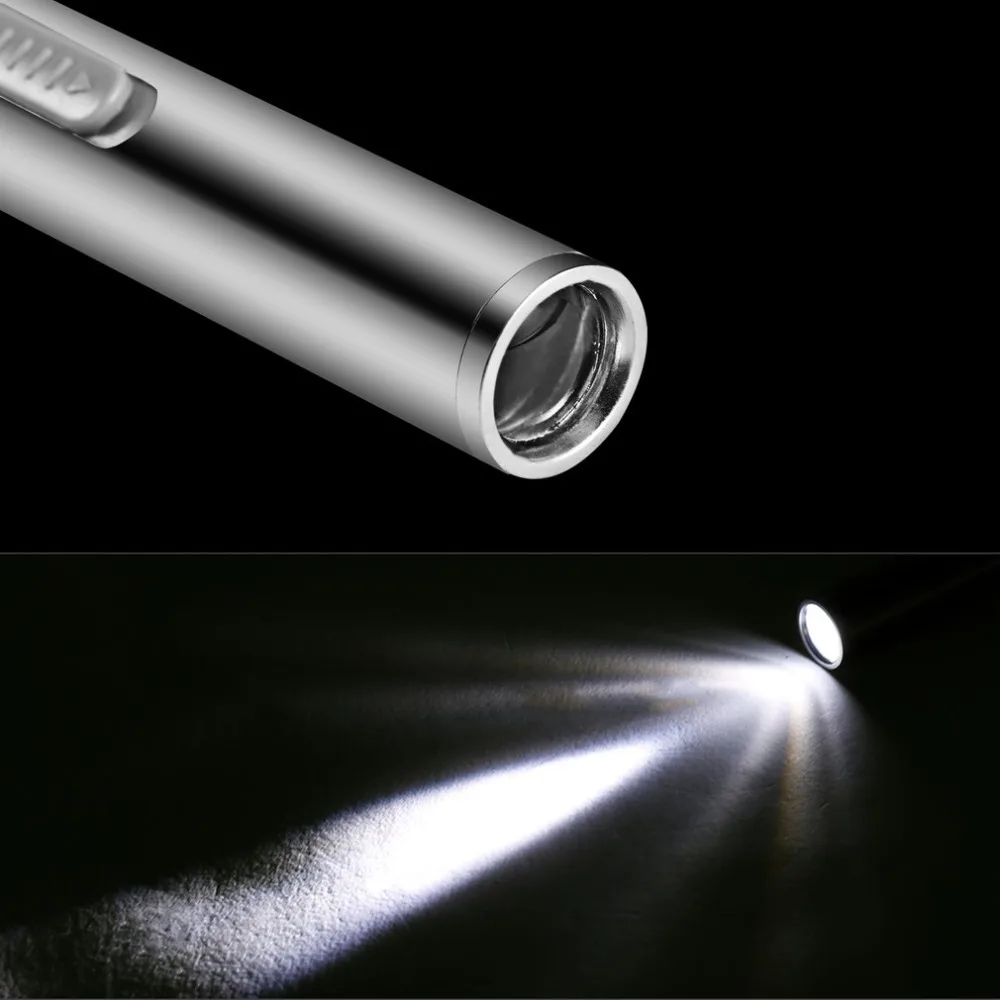 ICOCO Medicinski ugodno Svjetlo Olovke USB Punjiva Mini-način uštede energije Svjetiljka LED Svjetiljka + Spona Od Nehrđajućeg Čelika Super Svijetle Slika  0