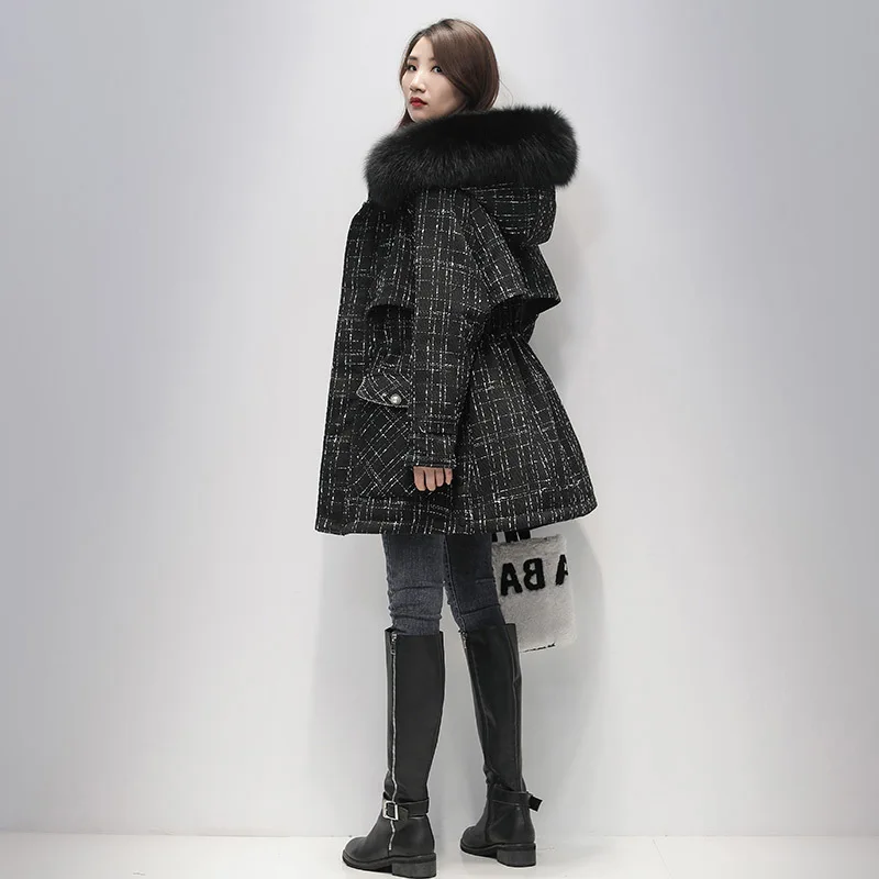 Parker veliki krzna ovratnik пуховик pamučna jakna ženska srednje dužine 2020 zima novi stil korejski stil struk za mršavljenje wu moda Slika  0