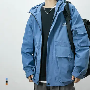Japanski Vrt odjeća Slobodna Jakna s kapuljačom Plus Size 5XL Muška Odjeća 2020 Jesen Crni kaput Харадзюку Korejski Muška odjeća
