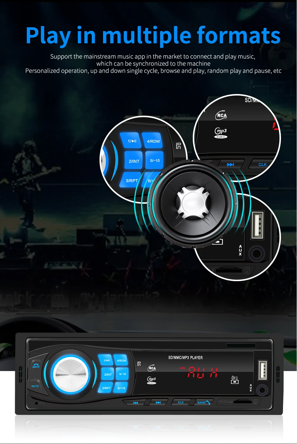Hikity 1DIN Auto Radio Stereo Daljinski Upravljač Digitalni Bluetooth Audio Music Mp3 player s USB/SD/AUX-ULAZ sa Bluetooth i FM Slika  0