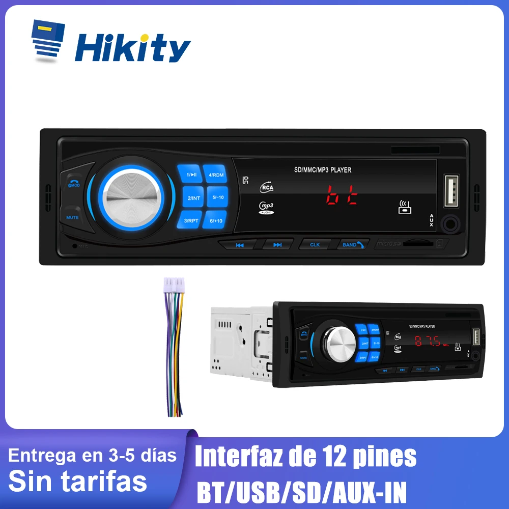 Hikity 1DIN Auto Radio Stereo Daljinski Upravljač Digitalni Bluetooth Audio Music Mp3 player s USB/SD/AUX-ULAZ sa Bluetooth i FM Slika  2