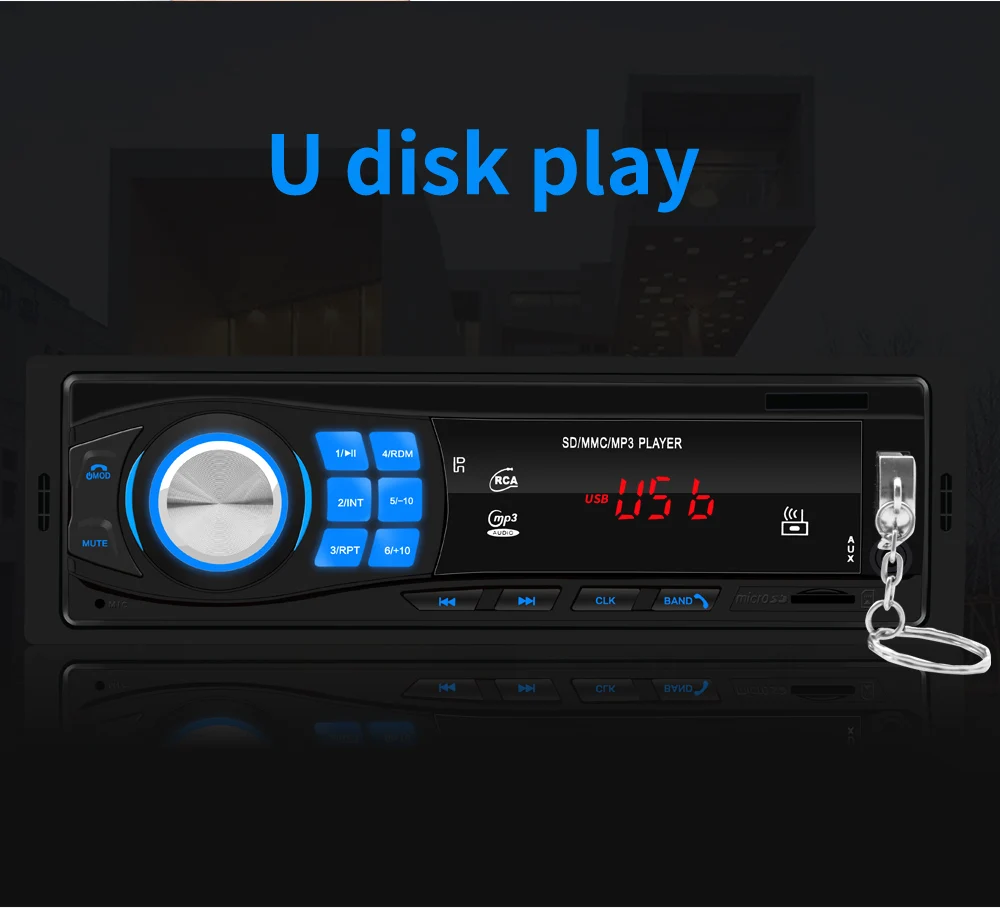 Hikity 1DIN Auto Radio Stereo Daljinski Upravljač Digitalni Bluetooth Audio Music Mp3 player s USB/SD/AUX-ULAZ sa Bluetooth i FM Slika  3