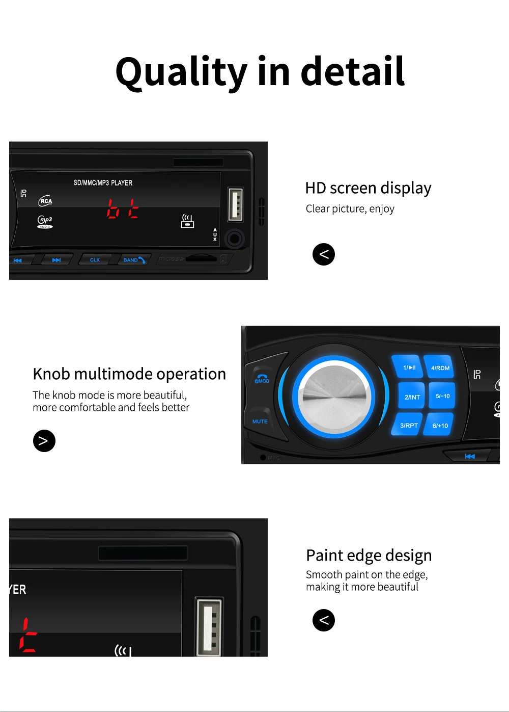 Hikity 1DIN Auto Radio Stereo Daljinski Upravljač Digitalni Bluetooth Audio Music Mp3 player s USB/SD/AUX-ULAZ sa Bluetooth i FM Slika  4
