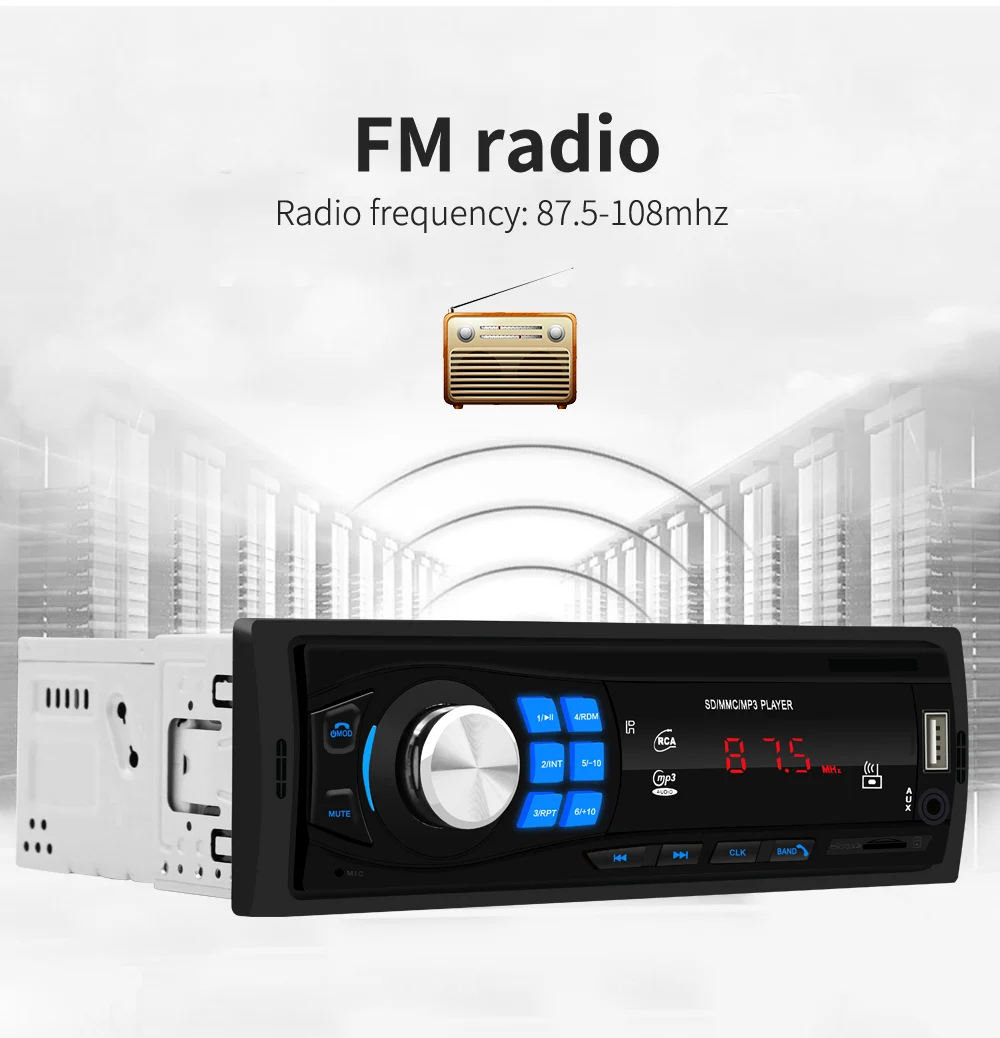 Hikity 1DIN Auto Radio Stereo Daljinski Upravljač Digitalni Bluetooth Audio Music Mp3 player s USB/SD/AUX-ULAZ sa Bluetooth i FM Slika  5